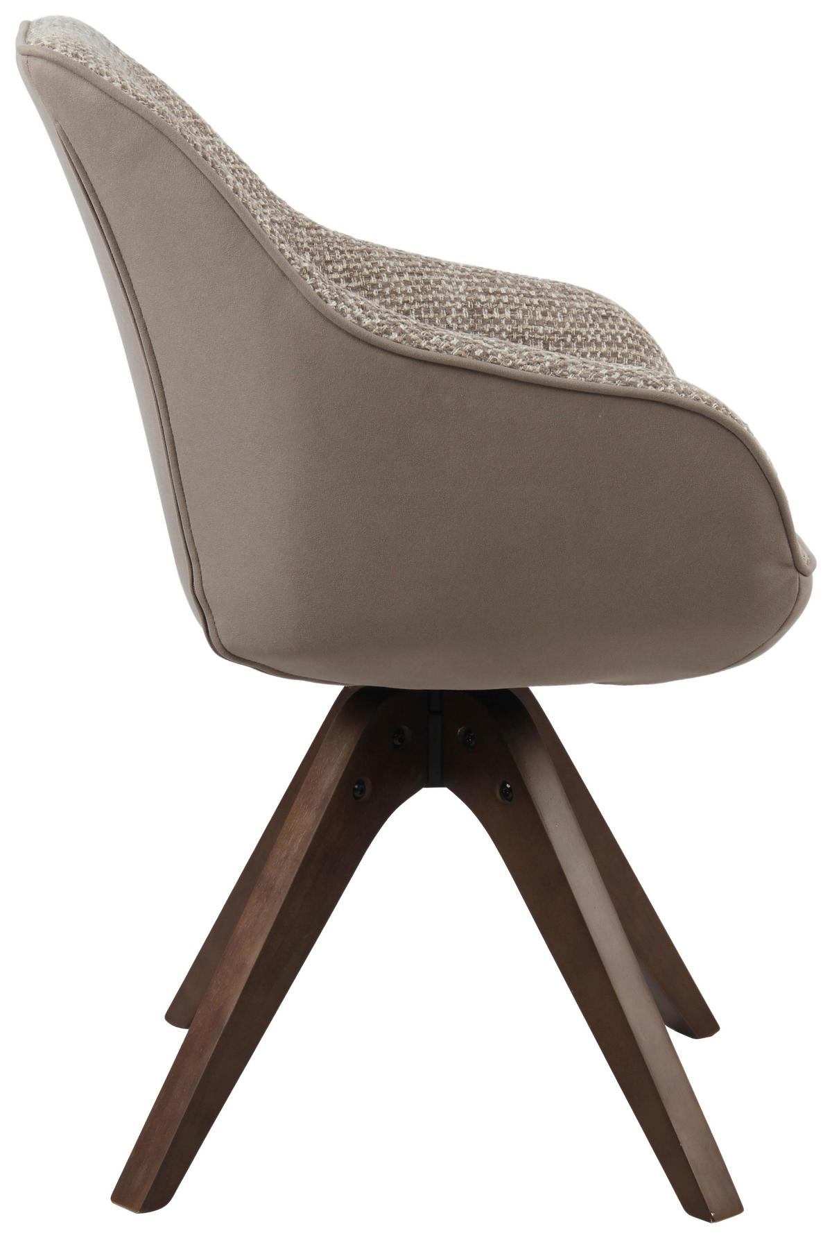 Armlehnstuhl Visby Hellgrau B: 58 cm - Eichefarben/Hellgrau, MODERN, Holz/Textil (58/84/55cm) - Livetastic
