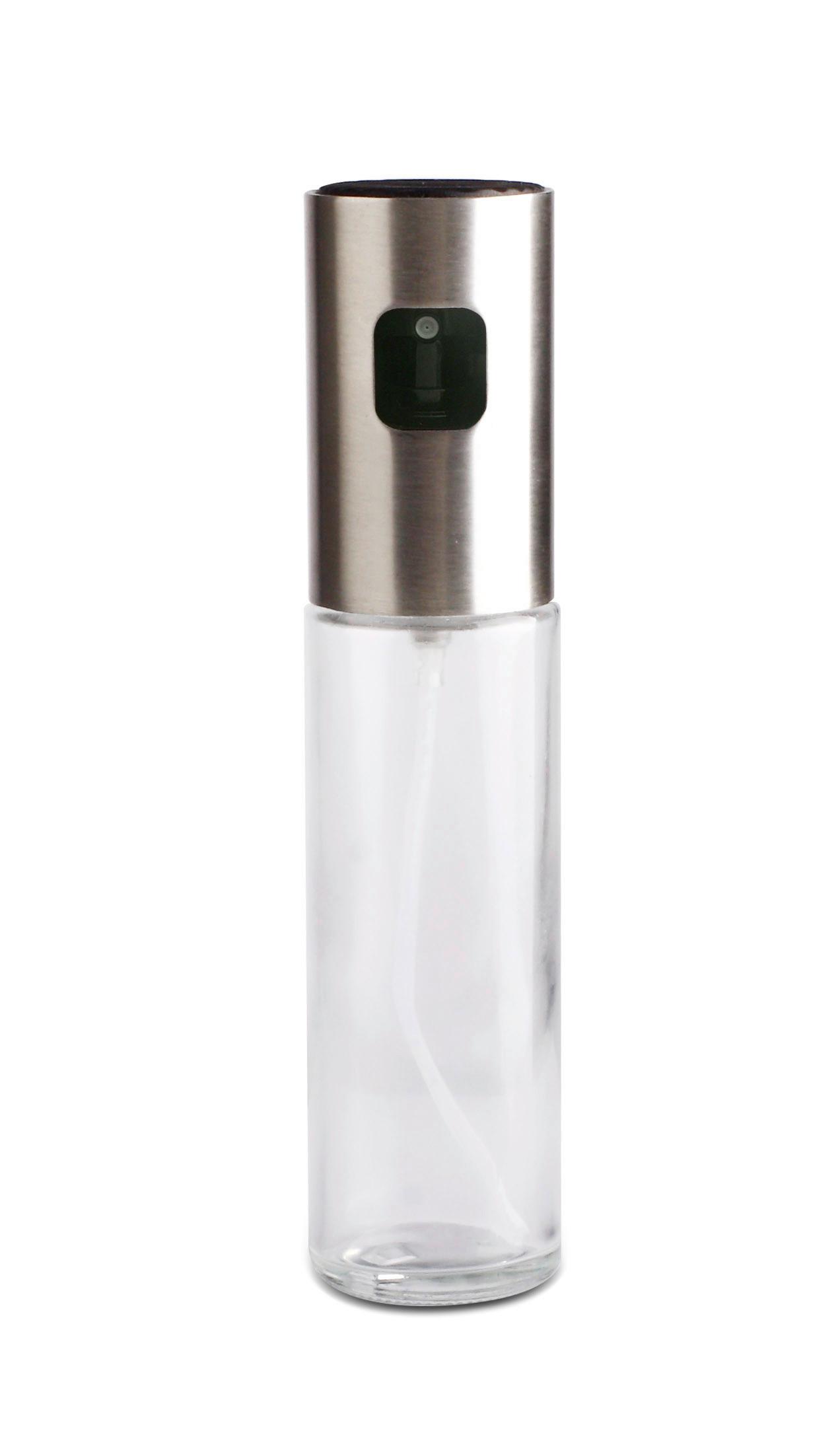 ÖLFLASCHE MALIA - Klar/Edelstahlfarben, Basics, Glas/Kunststoff (4/17cm) - Luca Bessoni