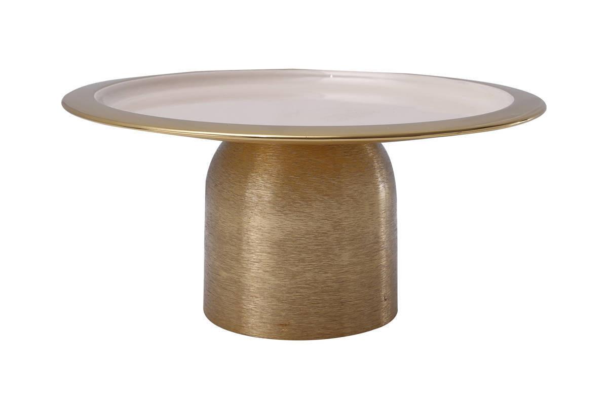 Tortenplatte Rund Eisen Art Deco D: 29 Cm - Goldfarben/Rosa, Trend, Metall (29/14cm) - Kayoom