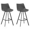 Barhocker-Set Bowie - Anthrazit/Schwarz, KONVENTIONELL, Textil/Metall (50/102/55cm) - MID.YOU