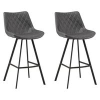 Barhocker-set Bowie - Anthrazit/Schwarz, KONVENTIONELL, Textil/Metall (50/102/55cm) - MID.YOU