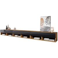 Nízka komoda s LED osvetlením - sivá/biela s vysokým leskom, Lifestyle, kompozitné drevo/plast (300/30/31cm) - P & B