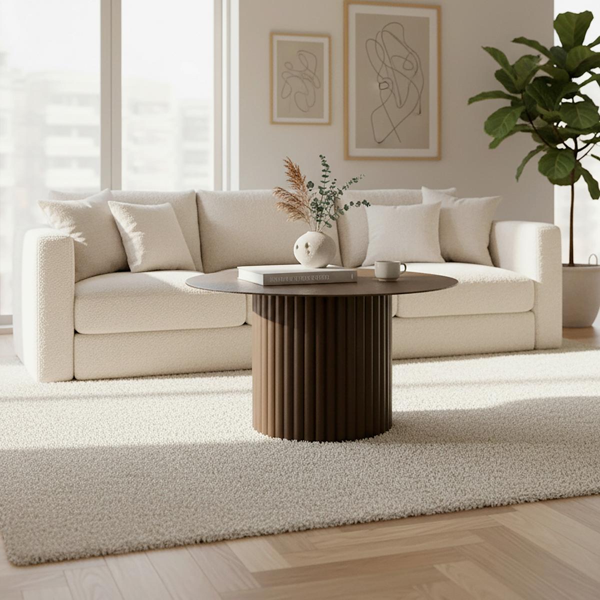 Konferenčný stolík Zelia, P: 80 cm - hnedá/farba vlašského orecha, Modern, drevo/kompozitné drevo (80/80/45cm) - Bessagi Home