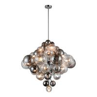 Hängeleuchte H: 155 cm 20-Flammig mit Rauchglas - Design, Glas/Metall (75/120cm) - Näve