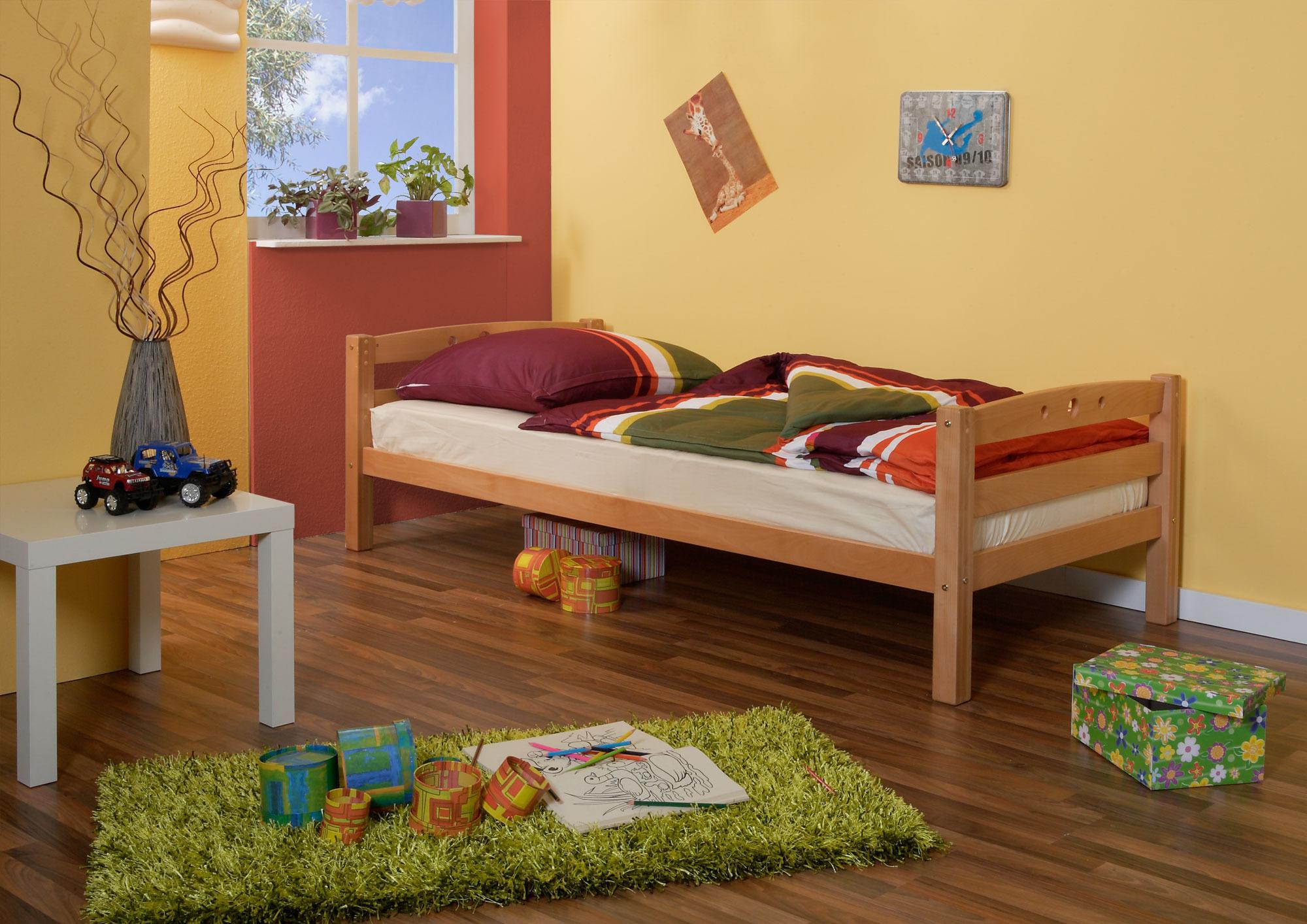 MID.YOU Hochbett Echtholz Massiv 90x200 Tolly Buche