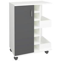 Servierwagen Esilo Anthrazit, Weiß B: 63 cm - Anthrazit/Weiß, Design, Holzwerkstoff/Kunststoff (63/85/40cm) - MID.YOU