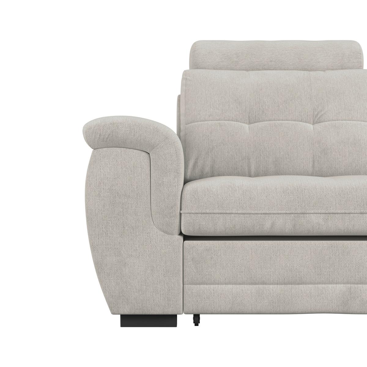 Ecksofa mit Schlaffunktion Falco new Beige 251x183 cm - Beige/Schwarz, KONVENTIONELL, Textil (251/183cm) - Ondega