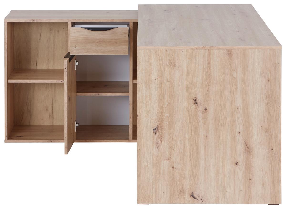 Schreibtisch Mx 195 - Eiche Artisan/Weiß, MODERN, Holzwerkstoff (136,8/74,2/135cm)