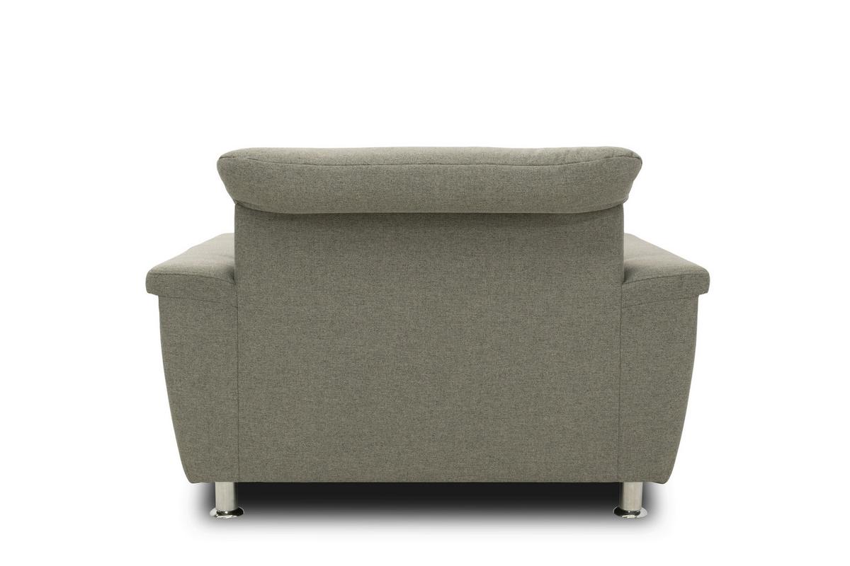 Polstersessel Mit Armlehnen Franzi Webstoff Silberfarben - Chromfarben/Graubraun, KONVENTIONELL, Textil (120/81/105cm) - MID.YOU
