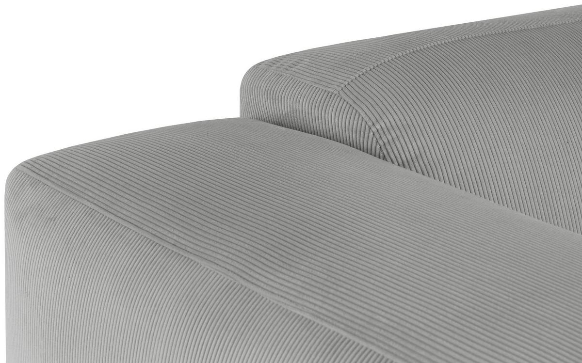 Ecksofa Hannah Hellgrau 252x170 Cm - Hellgrau/Schwarz, Design, Textil (252/170cm) - MID.YOU