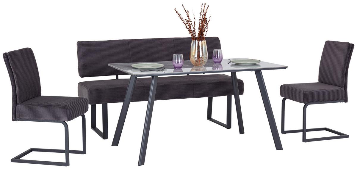 JÍDELNÍ STŮL GEORGE 140 - šedá/černá, Konvenční, kov/kompozitní dřevo (140/76/80cm)