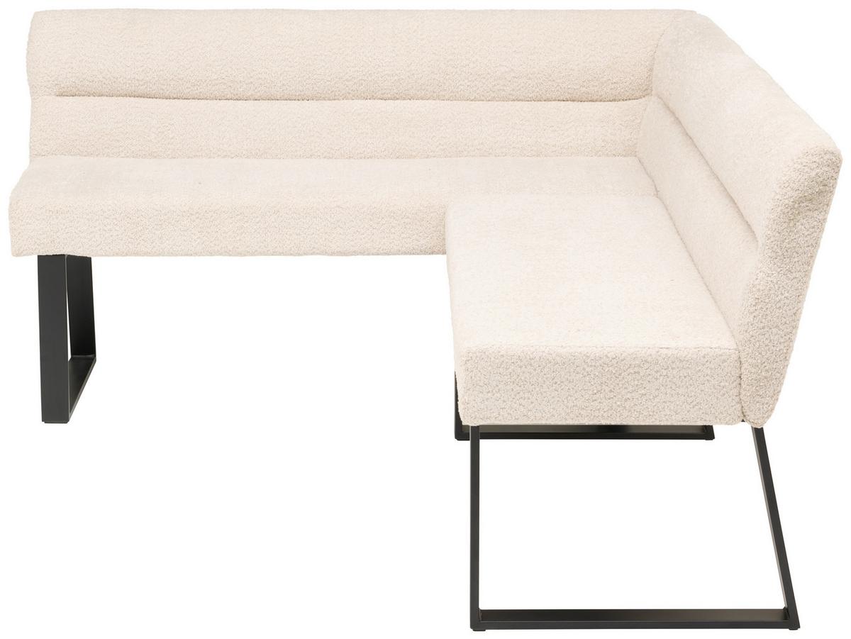 Eckbank Kea Beige, S: 150x190 Cm - Beige/Schwarz, KONVENTIONELL, Textil/Metall (150/190cm) - MID.YOU