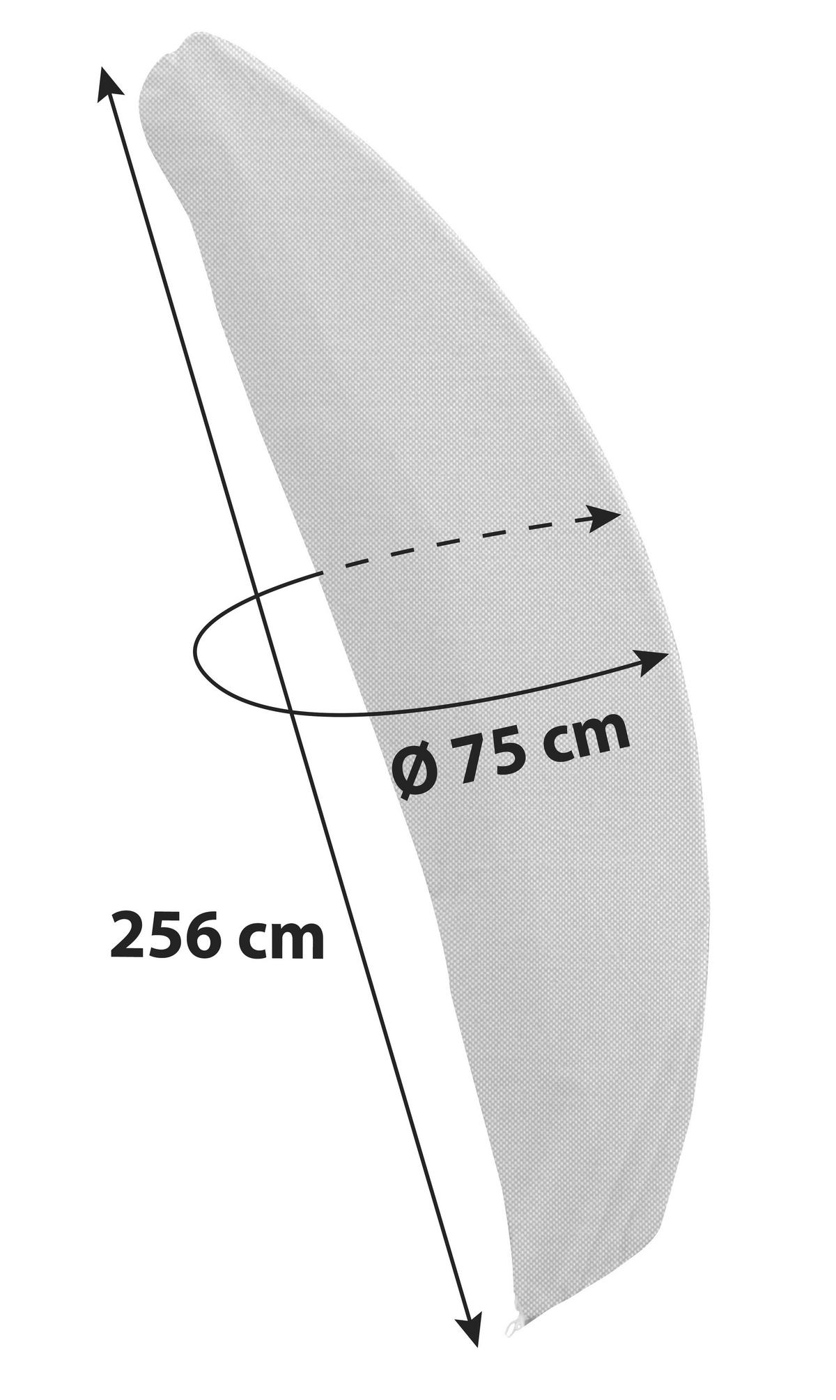 Schutzhülle Für Schirm Bxh 75x256 Cm Grau - Grau, KONVENTIONELL, Textil (75/256cm) - Ambia Garden