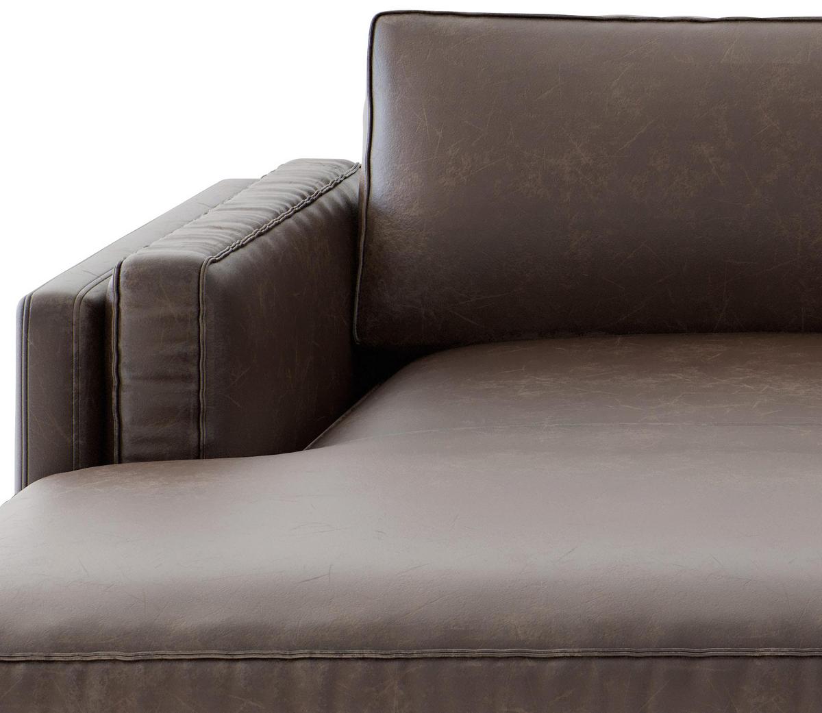 Ecksofa Packo Kastanienfarben S: 160x265 cm - Kastanienfarben/Schwarz, Design, Textil (160/265cm) - Livetastic