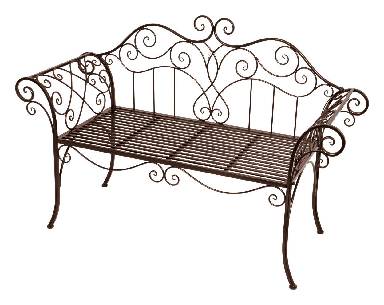 Gartenbank Eisen 2-Sitzer Selene - Rostfarben, MODERN, Metall (143/92,5/51cm)