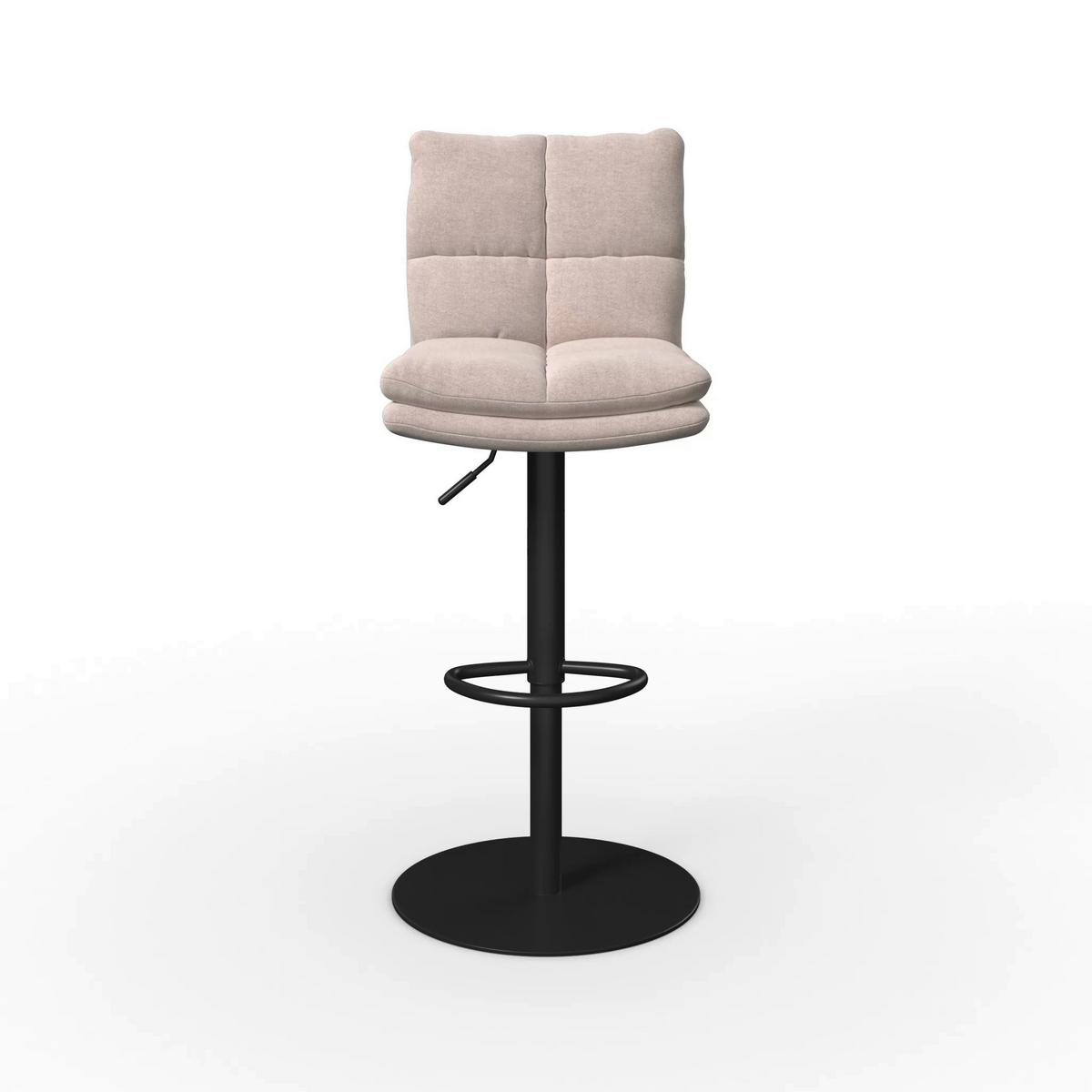 Barová stolička Caja, krémová - čierna/krémová, Modern, kov/drevo (47/87-107/49cm) - Bessagi Home