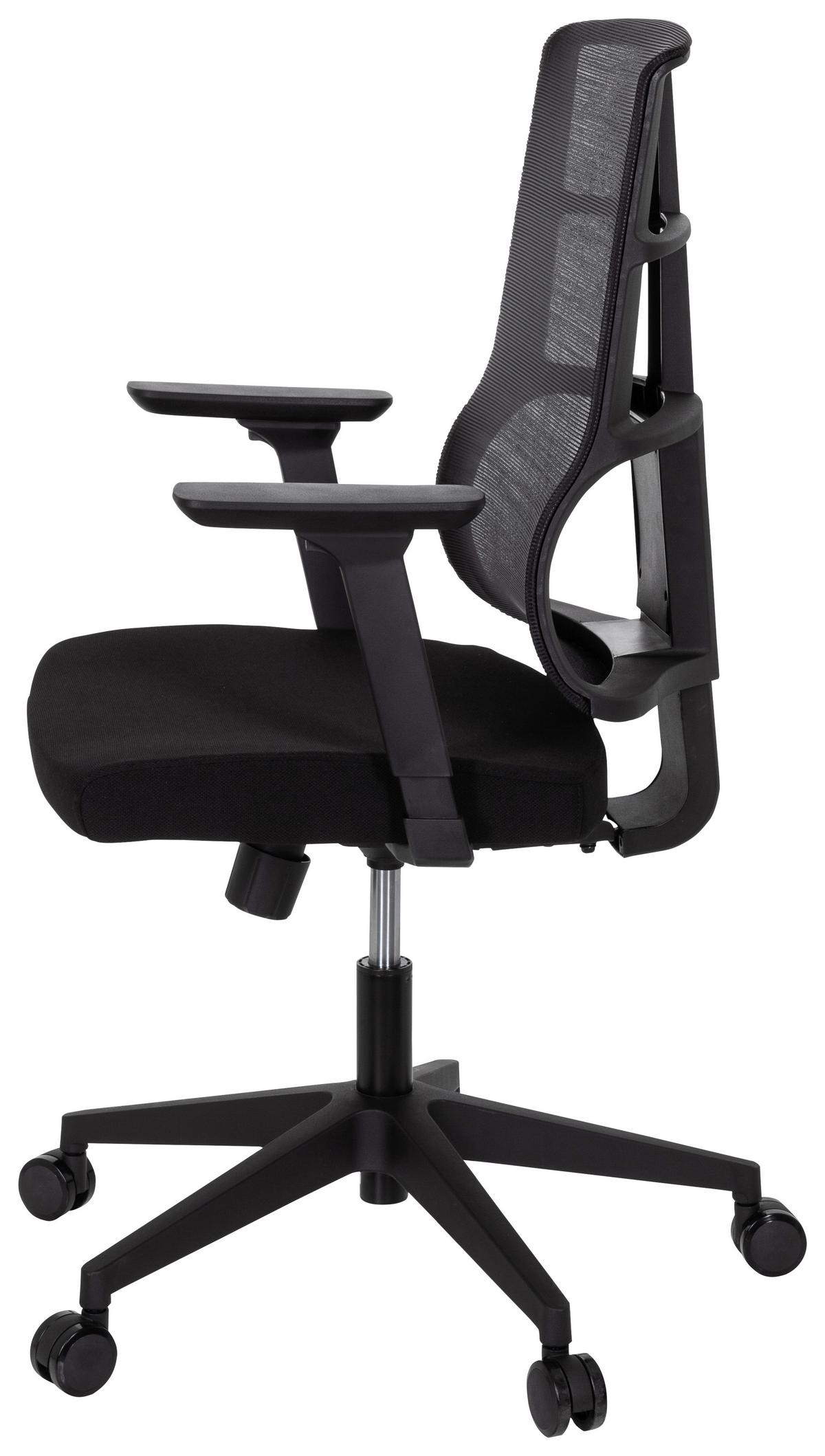 Drehstuhl Spinio Schwarz - Schwarz, MODERN, Kunststoff/Textil (65/124/60cm) - MID.YOU