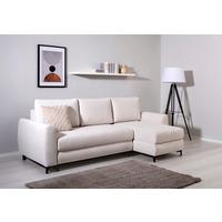 Ecksofa Moli, Creme S: 236x148 cm - Creme/Schwarz, Design, Textil (236/148cm) - MID.YOU