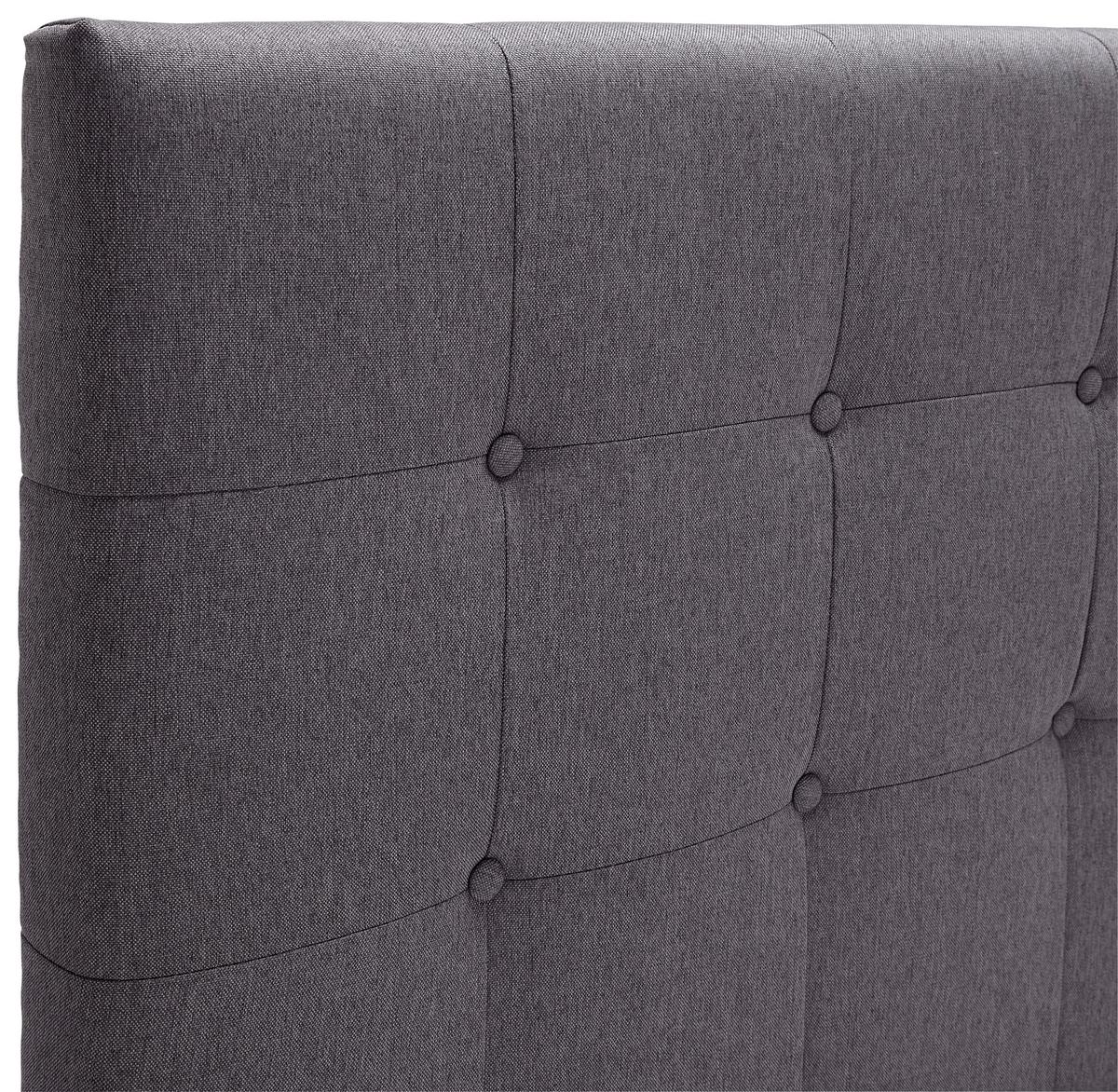 Čalúnená posteľ s čelom FREDERICO, 180x200, sivá - čierna/sivá, Modern, kov/drevo (180/200cm) - Bessagi Home