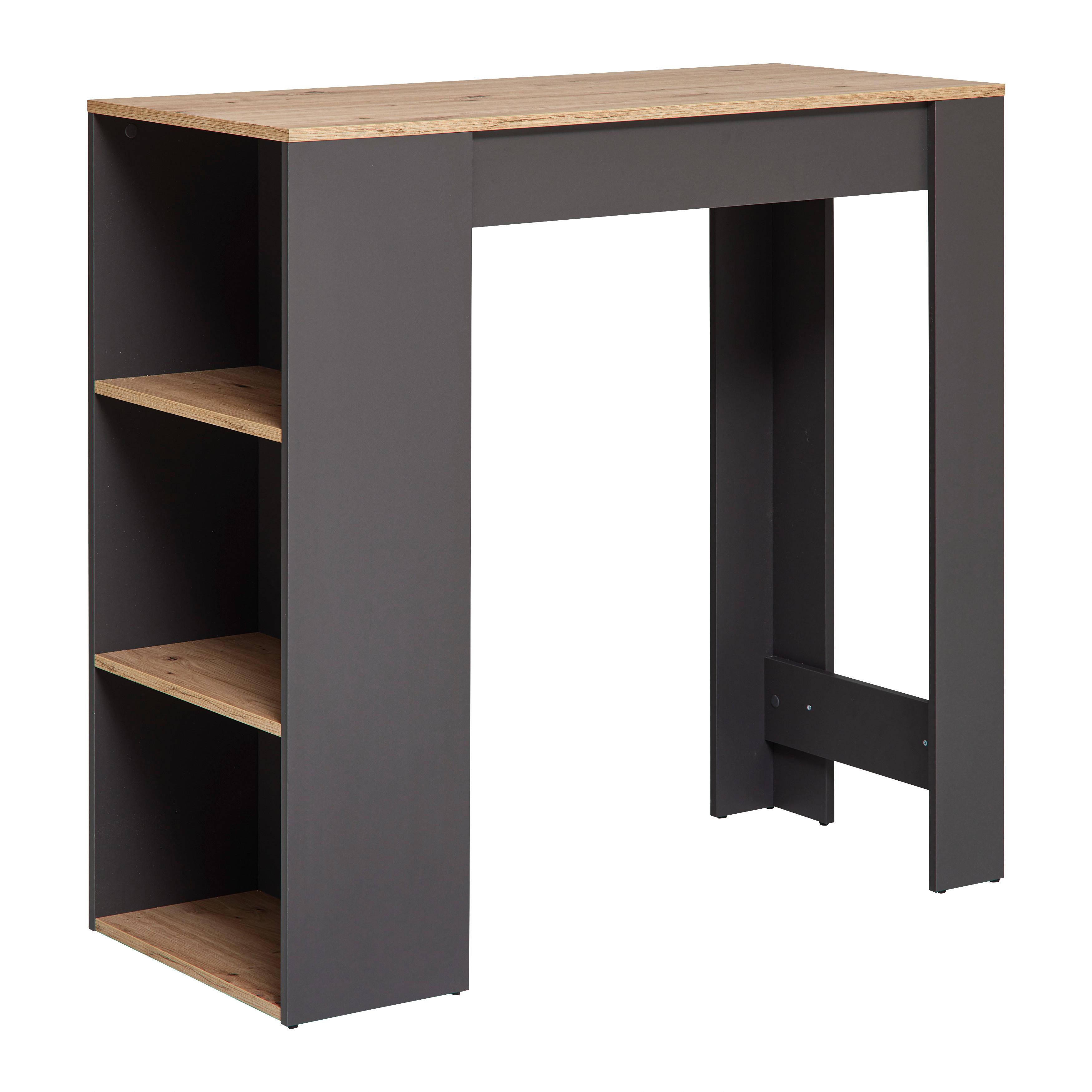 BAROVÝ STŮL DANDY - černá/antracitová, Moderní, dřevo/plast (115/108/50cm)