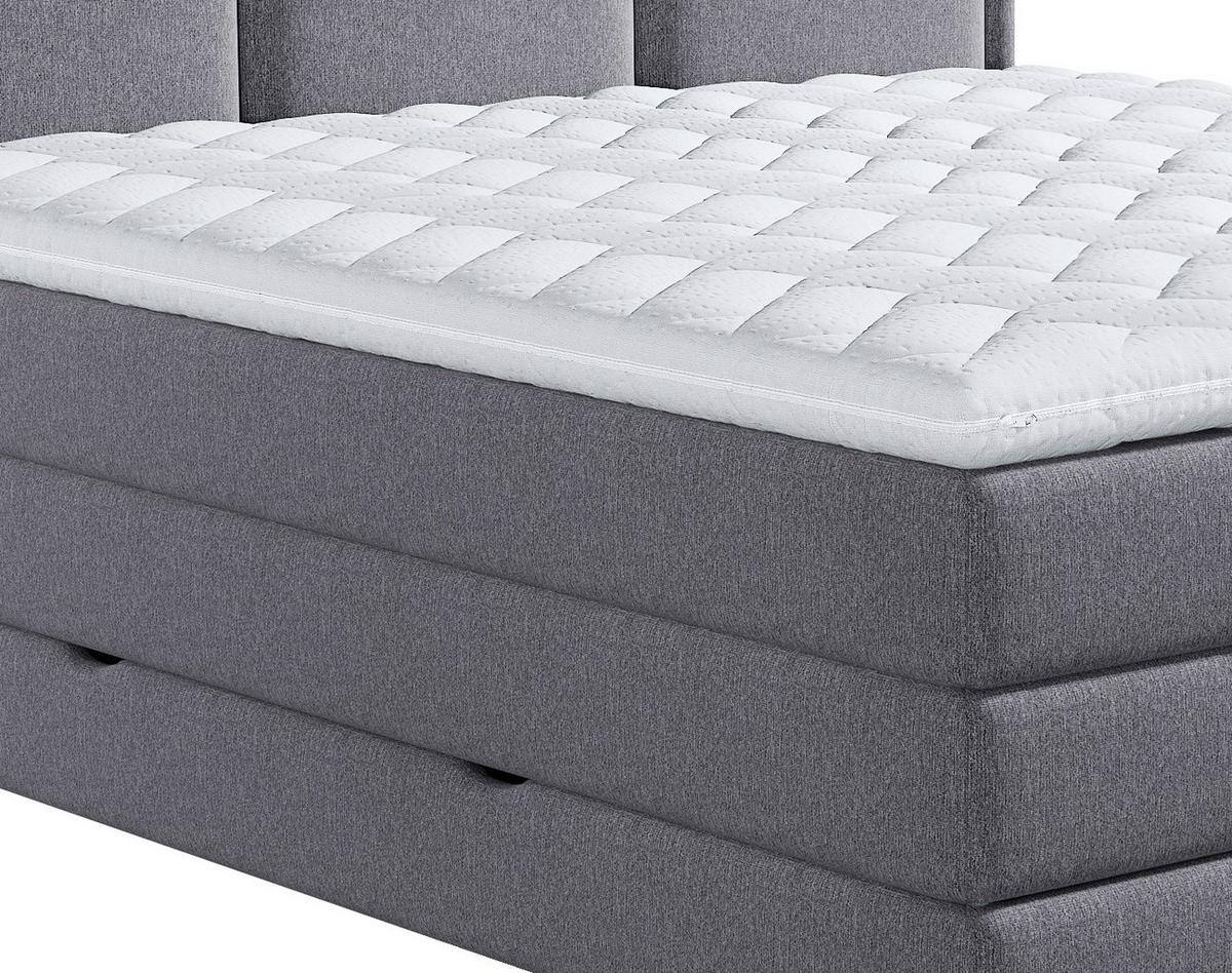 Boxspringbett mit Topper & Bettkasten 160x200 Swing - Dunkelgrau, Design, Textil (160/200cm) - MID.YOU