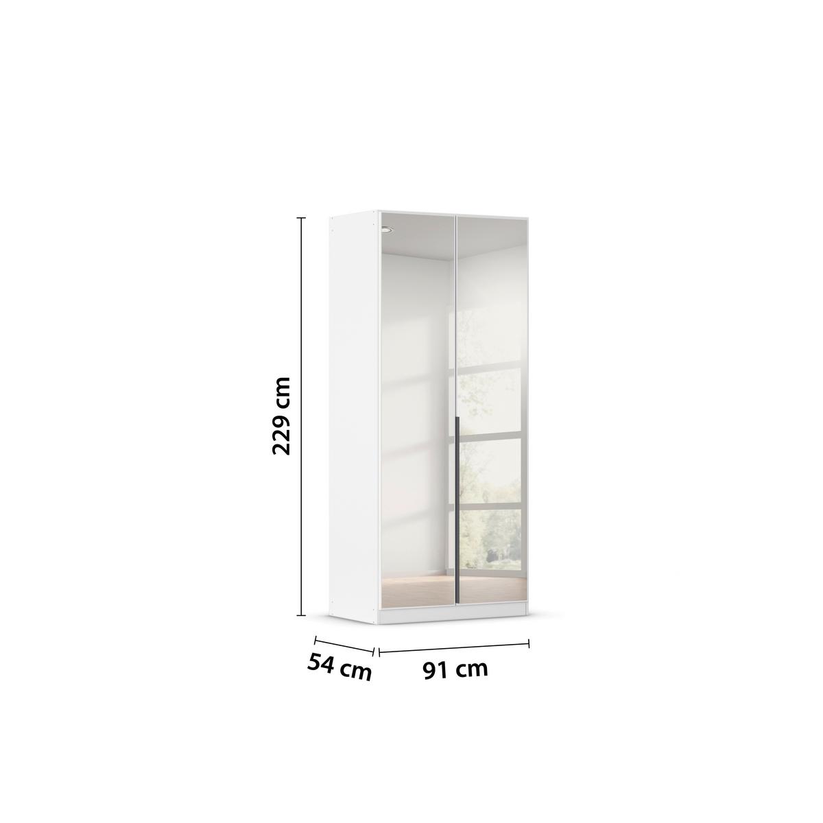 Drehtürenschrank Alabama Weiß B: 91 Cm - Weiß, MODERN, Holzwerkstoff (91/229/54cm) - Rauch Möbel
