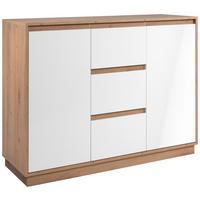 Kommode 117cm Phoenix Artisan Eiche/weiß - Eiche Artisan, Trend, Holzwerkstoff (117/88/40cm)
