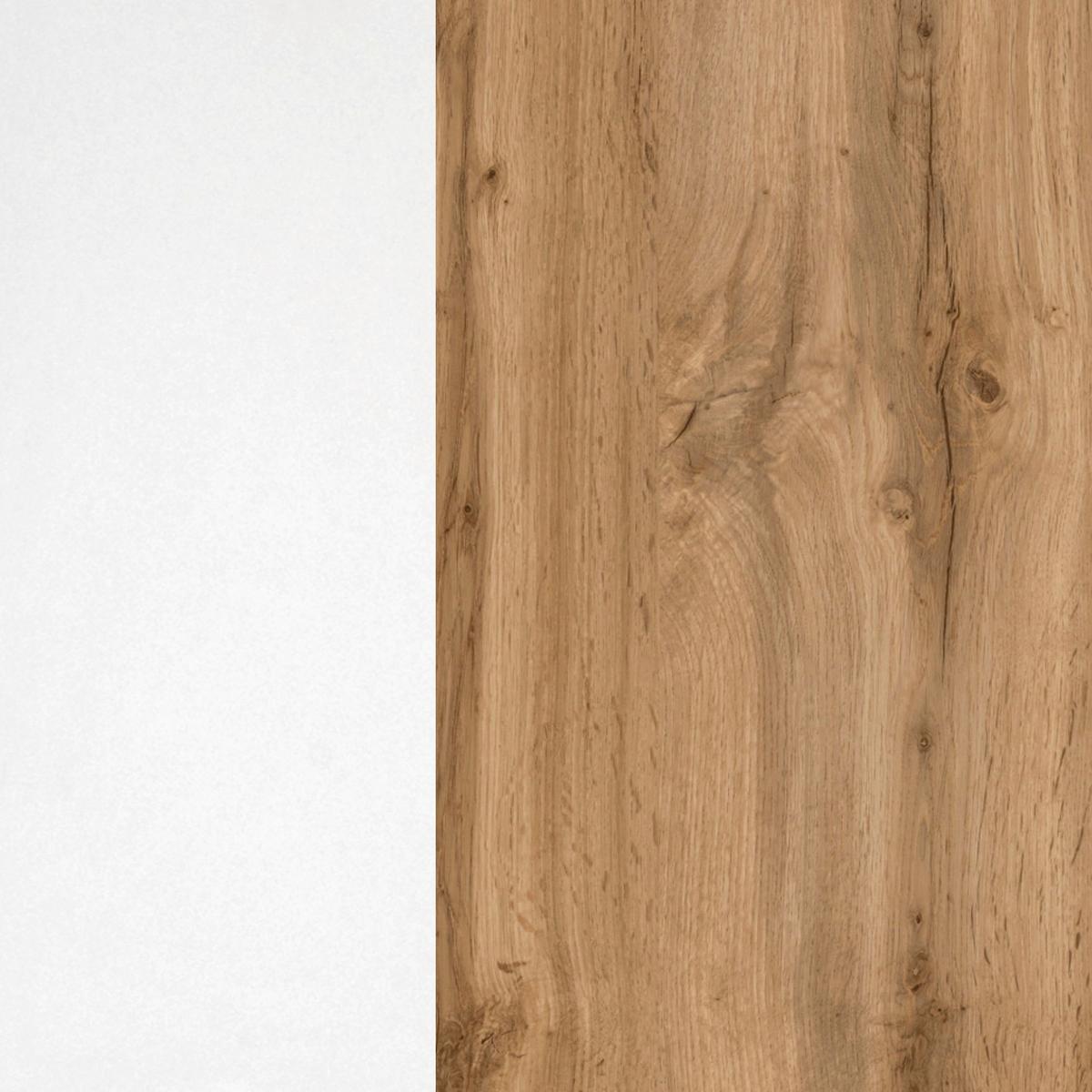 Eckküche Florenz ohne Geräte 240x270 cm Weiß/Eichefarben - Eiche Wotan/Weiß, Design, Holzwerkstoff (240/270cm) - Held
