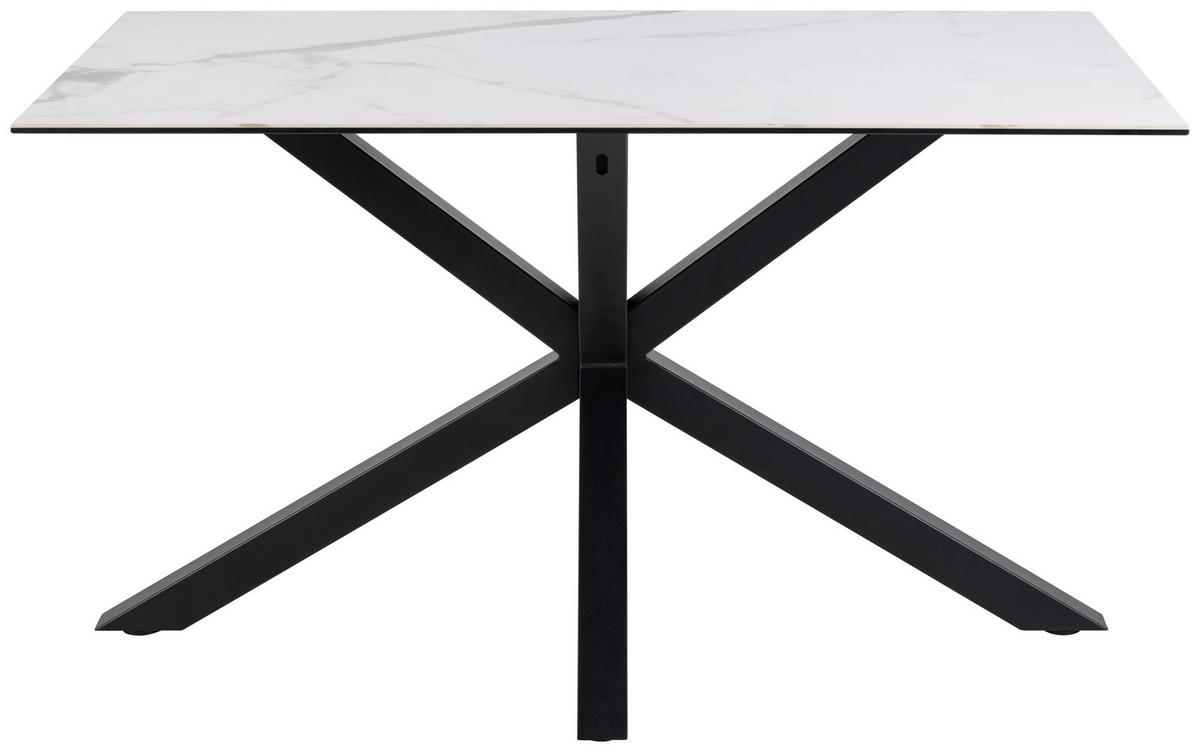 Esstisch Heaven Schwarz/weiß B: 135 Cm - Schwarz/Weiß, Trend, Keramik/Metall (135/76/80cm) - MID.YOU