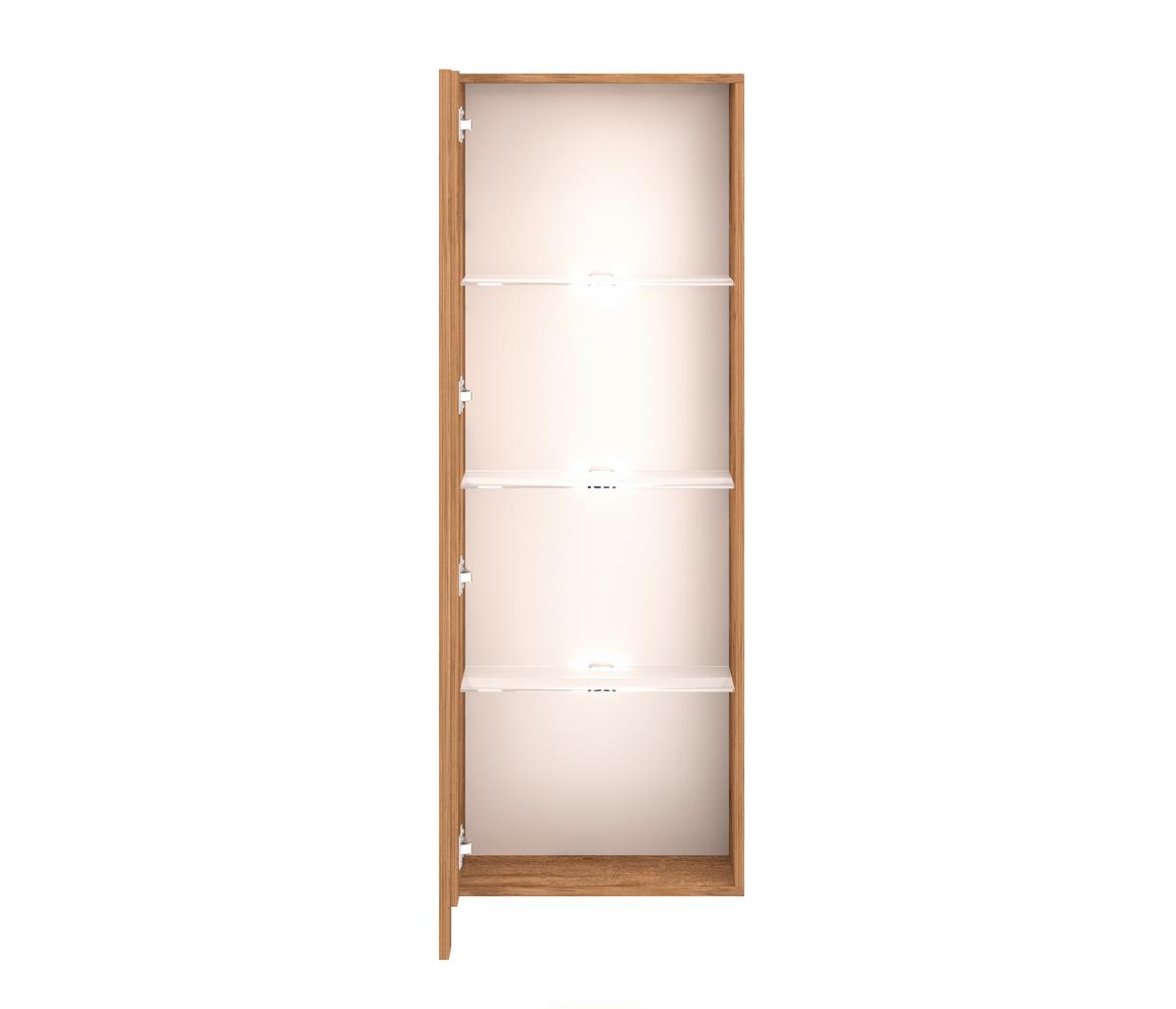 Hängevitrine Wandvitirine Vivien 09 Led - Eiche Wotan, Design, Glas/Holzwerkstoff (40/140/30cm) - Livetastic