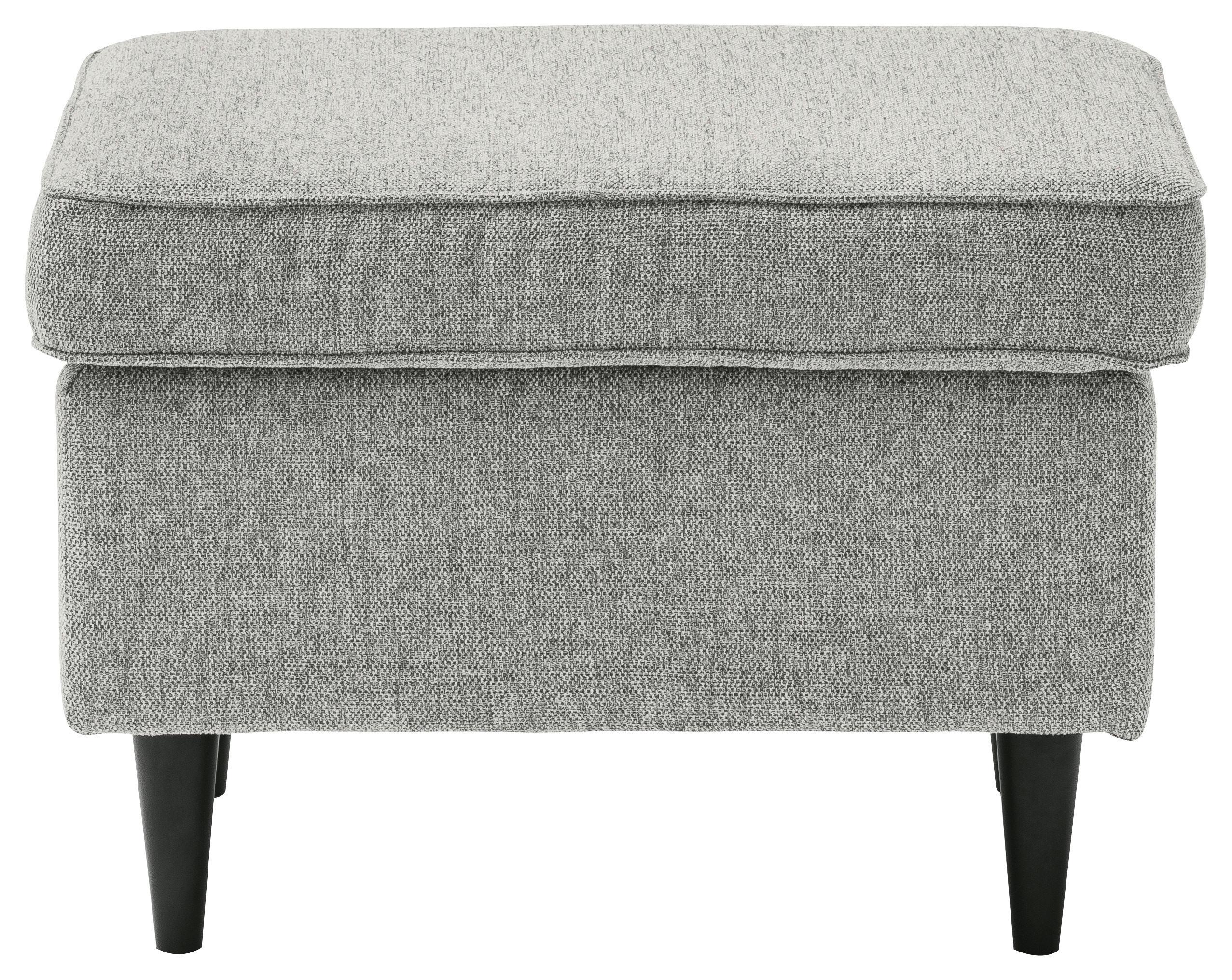 Hocker Oskar - Silberfarben/Schwarz, Basics, Holzwerkstoff/Textil (63/43/42cm) - MID.YOU