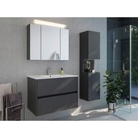 BADEZIMMER Limes, Graphitfarben B: 80cm - Graphitfarben/Weiß, Basics, Keramik/Holzwerkstoff (80cm) - MID.YOU