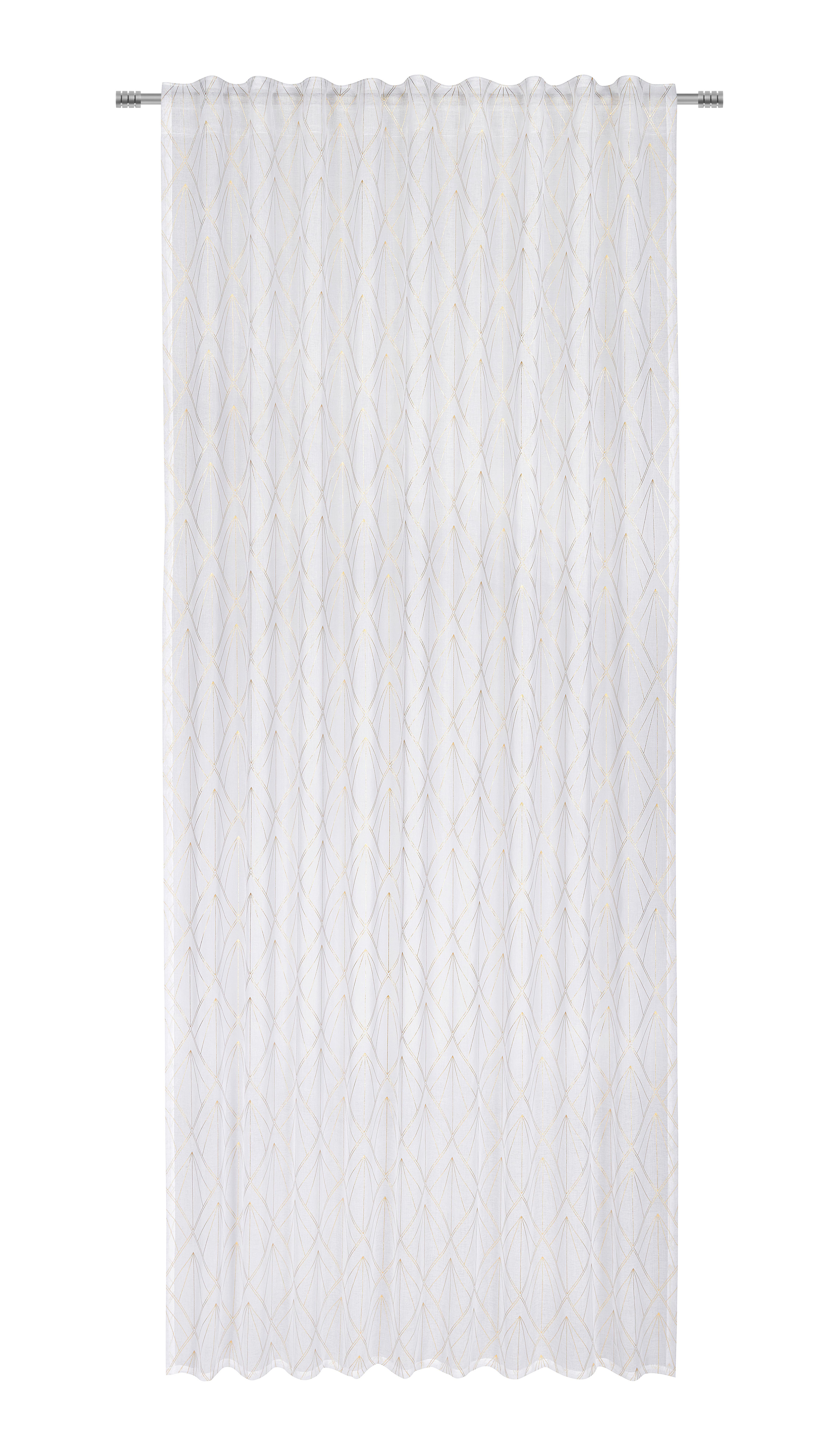 Hotový Záves Esther, 135/245cm - biela/zlatá, Romantický / Vidiecky, textil (135/245cm) - Modern Living