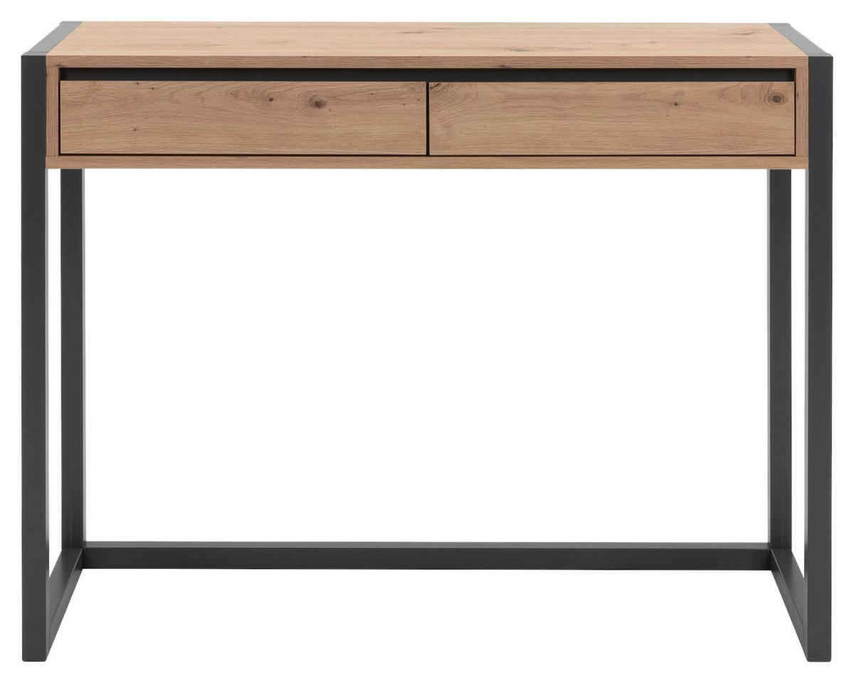 Konsolentisch Mit Schubladen Denver, Eichefarben/schwarz - Eichefarben/Anthrazit, KONVENTIONELL, Holzwerkstoff (100/35/75cm) - MID.YOU
