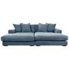 Ecksofa Funny Rechts Hellblau Mit Hocker B: 285 Cm - Schwarz/Hellblau, Basics, Textil (285/195cm) - Livetastic