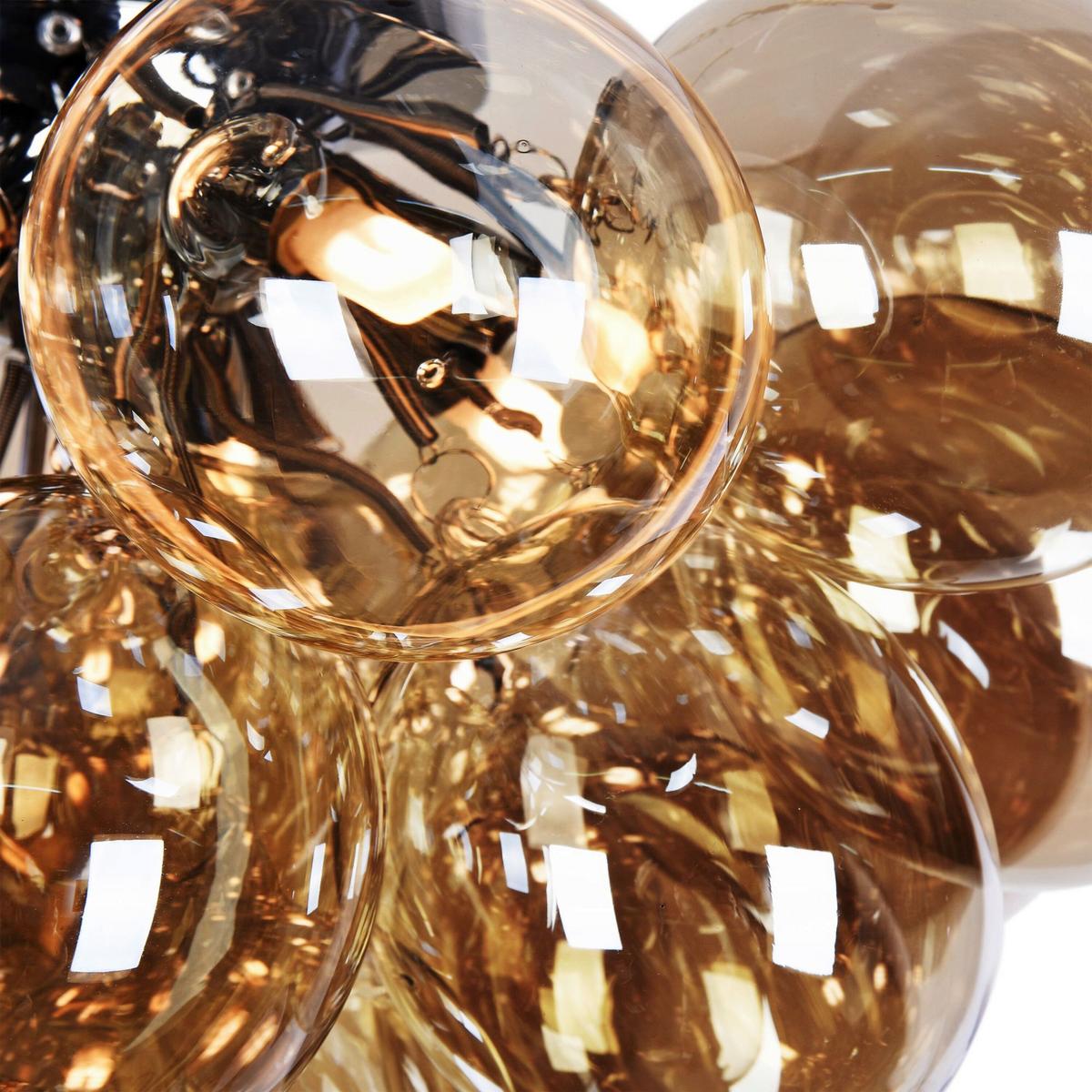 Deckenleuchte Balbo - Bernsteinfarben/Nickelfarben, Basics, Glas/Metall (50/29,5/50cm) - MAYTONI