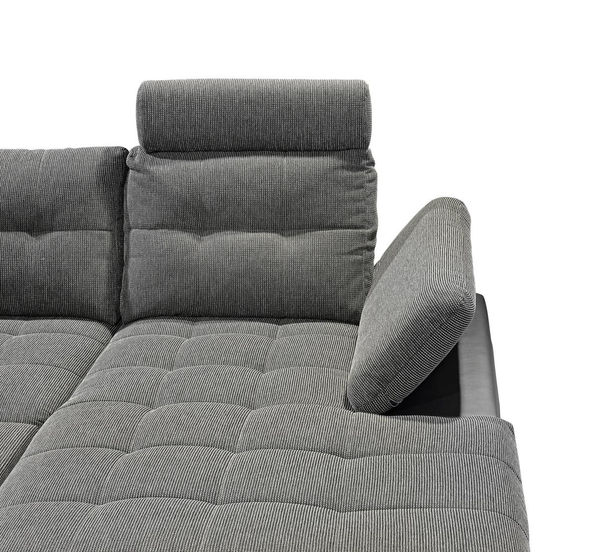 Sedací souprava ve tvaru U JAKARTA šedá / černá - šedá/černá, Design, textil/plast (218/324/170cm) - MID.YOU
