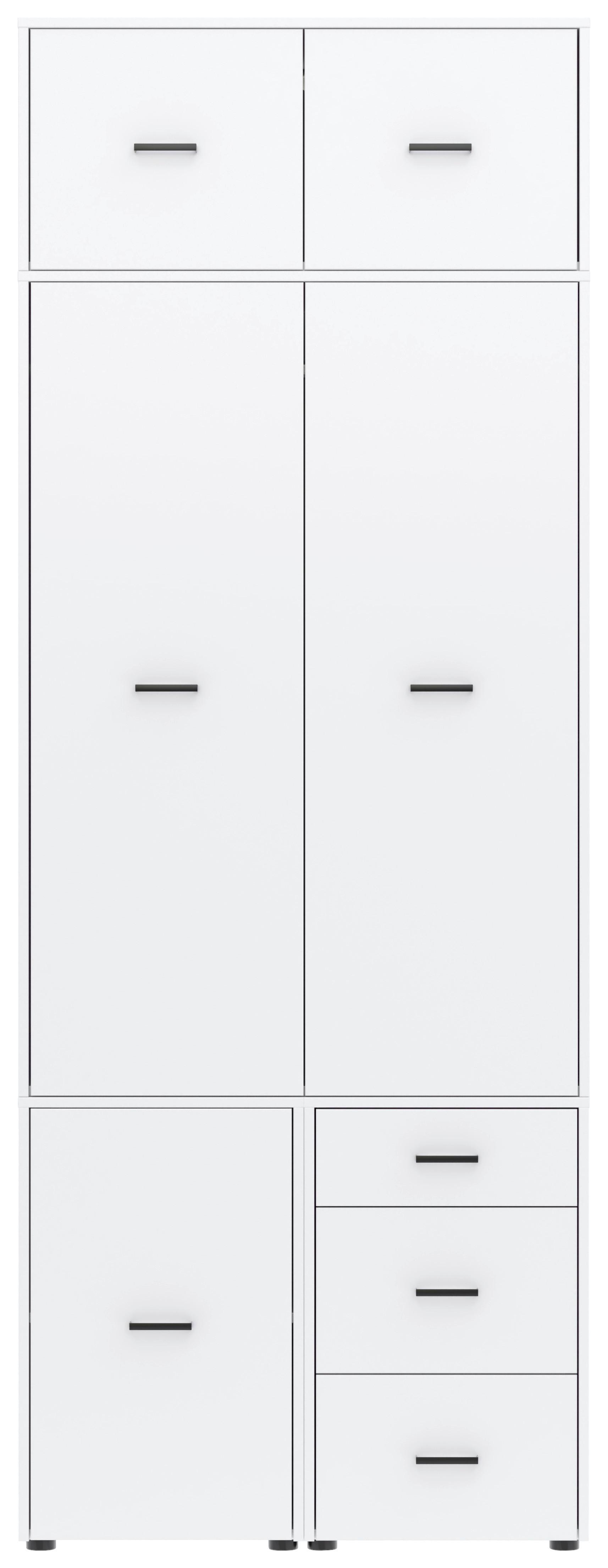 Kleiderschrank Kivo Weiß, B: 90 cm - Weiß, Basics, Holzwerkstoff (90/239,40/52,1cm)