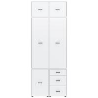 Kleiderschrank Kivo Weiß, B: 90 Cm - Weiß, Basics, Holzwerkstoff (90/239,40/52,1cm)