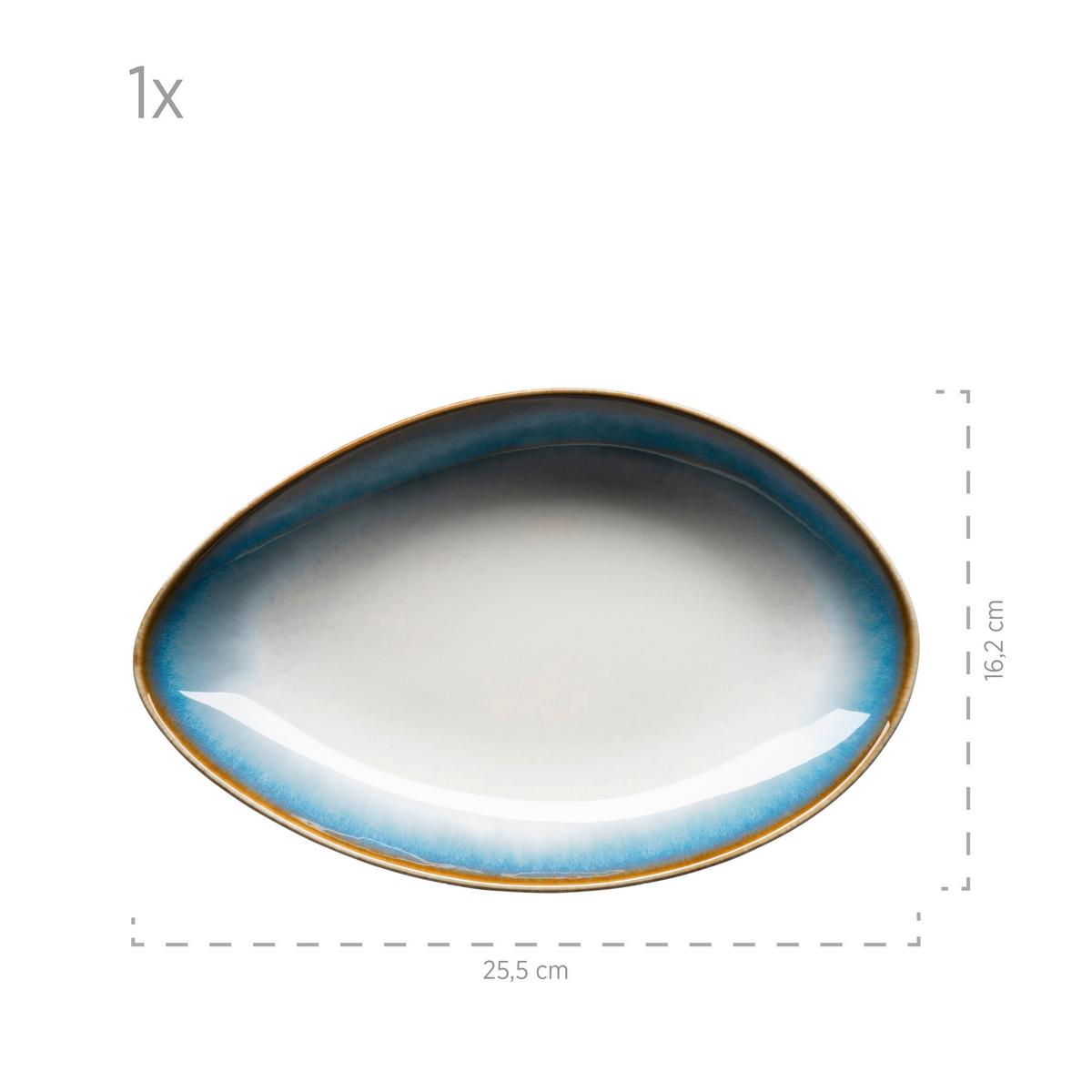 Schüsselset Aus Steinzeug La Sinfonia 2--Teilig. Hellblau - Weiß/Hellblau, Basics, Keramik (35/9,7/24cm) - Mäser