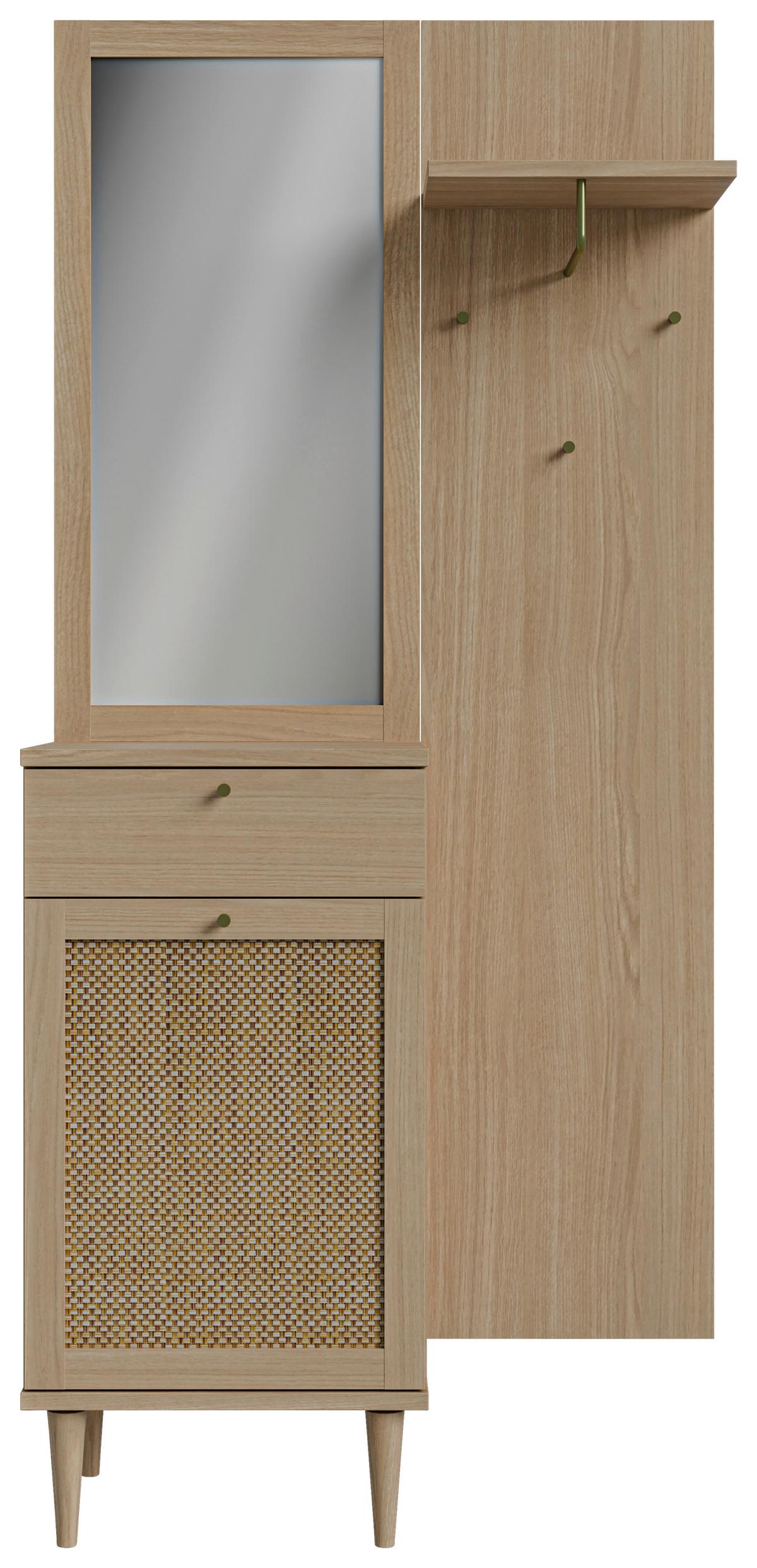 Predsieňový nábytok Calasetta, farby duba, š: 90 cm - farba duba, Natur, kompozitné drevo (90,4/198/41,4cm)