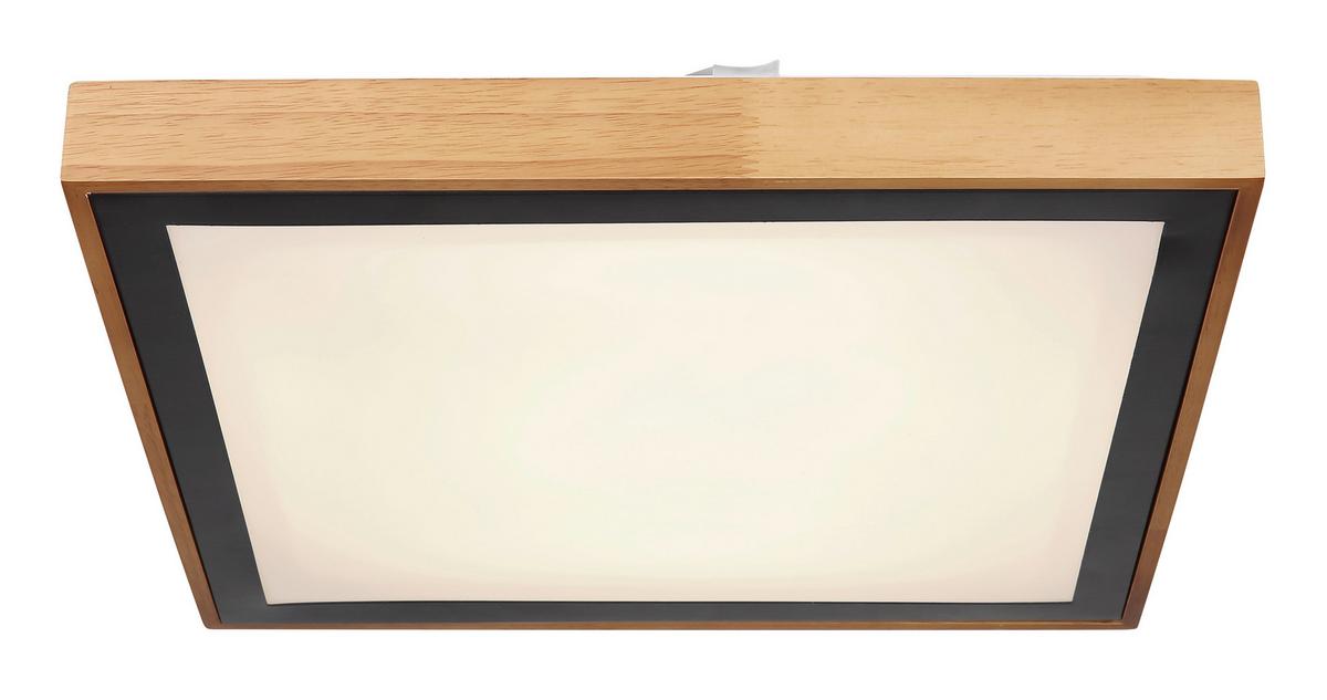 Led Mennyezeti Lámpa 41764-24q - barna/fekete, Natur, műanyag/fa (39/39/9cm) - Globo