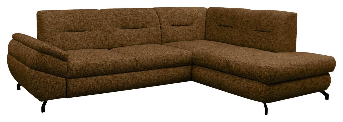 Ecksofa Imo Braun 274x201 cm - Schwarz/Braun, Design, Textil (274/201cm) - MID.YOU