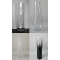 Vase Mathias - Klar/Alabasterfarben, KONVENTIONELL, Glas (15/50cm) - Luca Bessoni