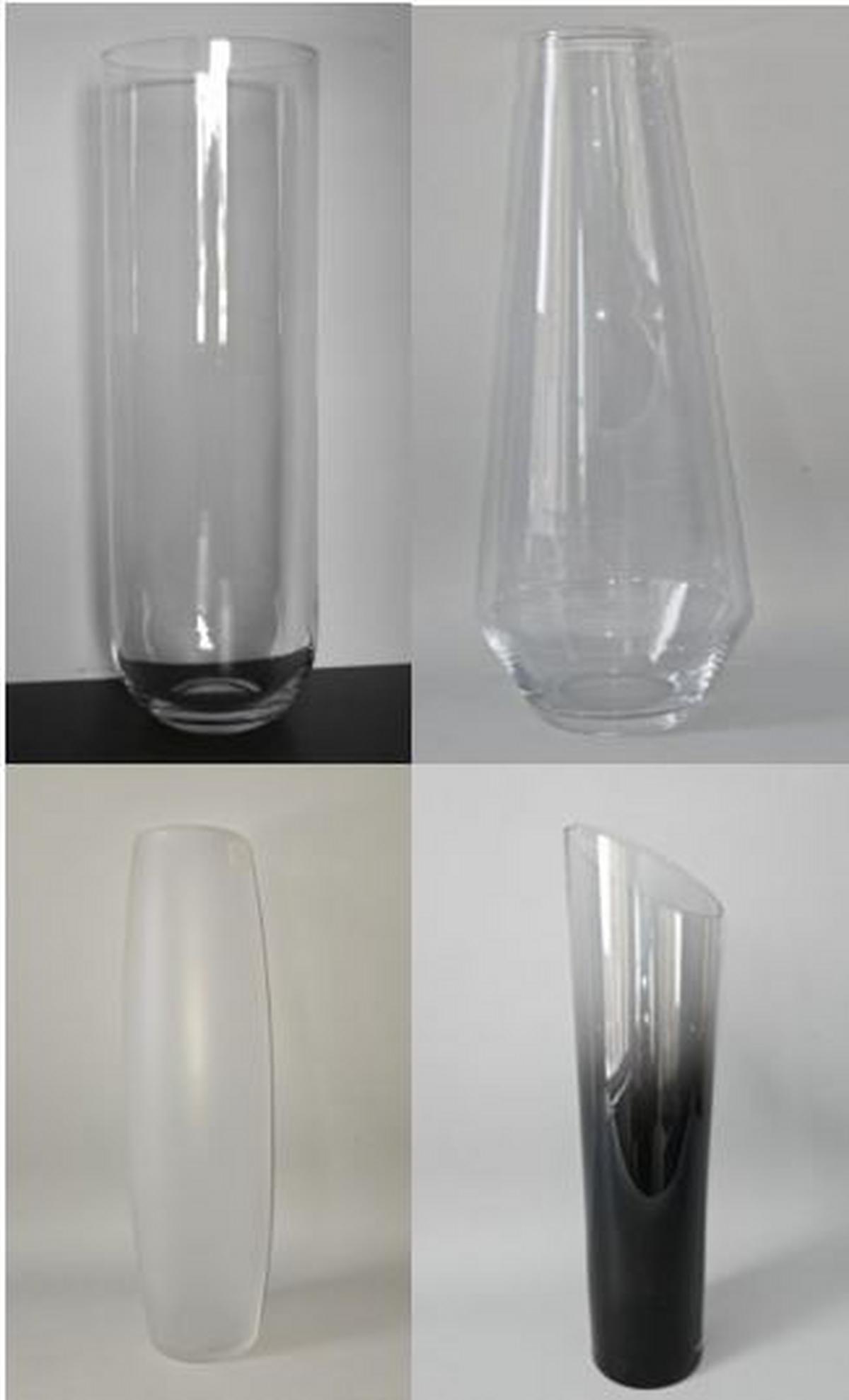 Vase Mathias - Klar/Alabasterfarben, KONVENTIONELL, Glas (15/50cm) - Luca Bessoni