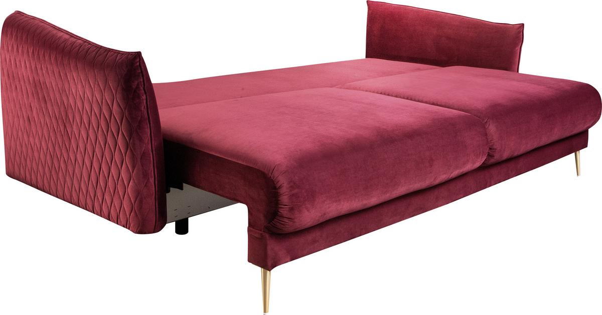 Schlafsofa Empoli - Weinrot/Goldfarben, Design, Textil (235/96/104cm) - MID.YOU