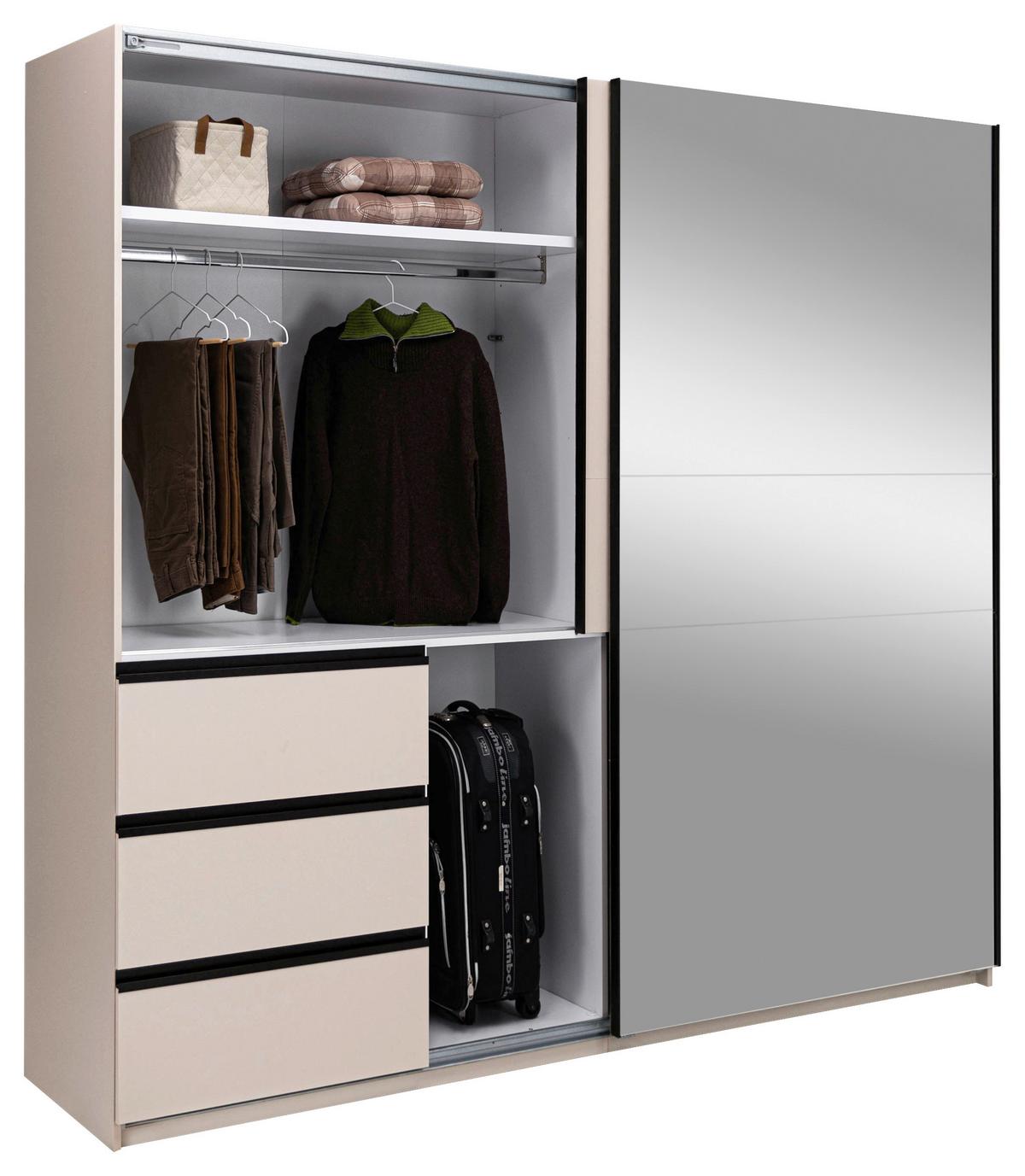 SCHIEBETÜRENSCHRANK Wilma Kaschmir B: 215cm - Kaschmir, MODERN, Holzwerkstoff (215/210/61,5cm) - P & B