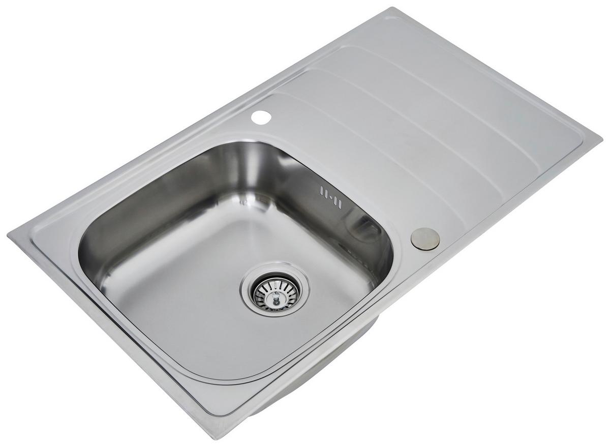 Spüle Respekta Edelstahl Bxt: 86x50 cm - Edelstahlfarben, Trend, Metall (86/19/50cm) - Respekta