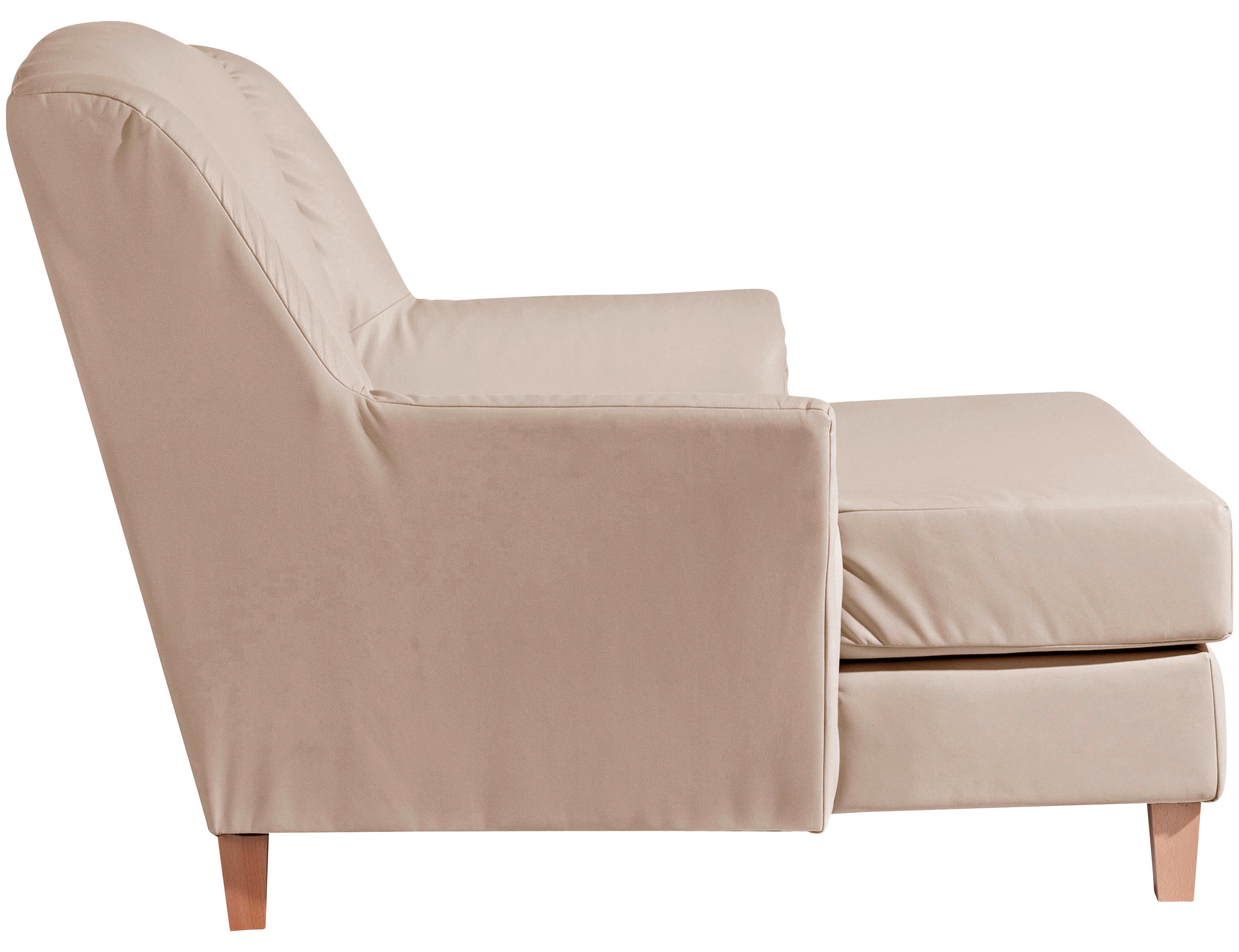 Big Sessel Mit Armlehnen Judith Lederlook Beige - Beige/Naturfarben, MODERN, Textil (136/107/142cm) - Max Winzer