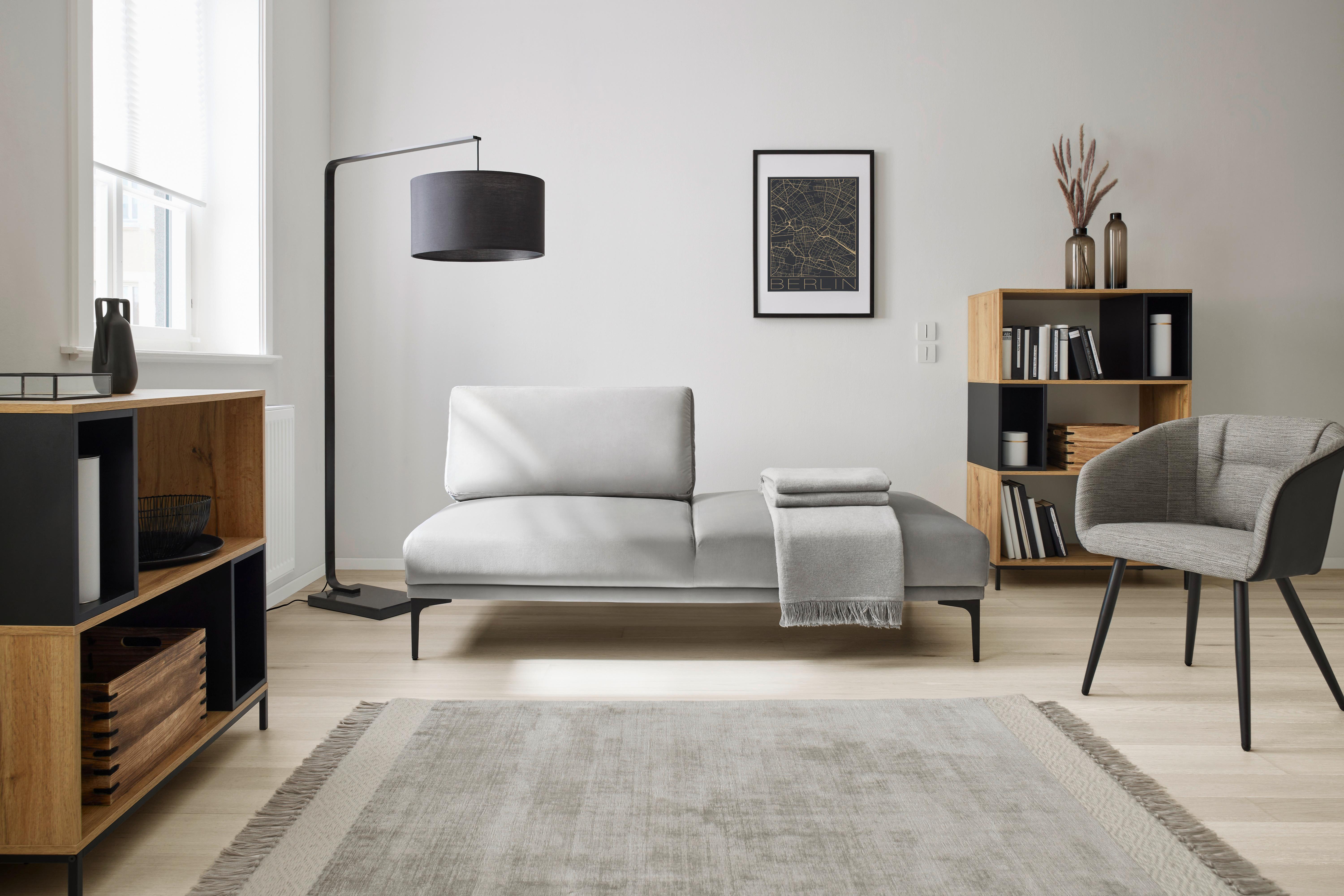 Lenoška Tessa Šedá - šedá/černá, Moderní, kov/textil (180,5/82,5/88,5cm) - Bessagi Home